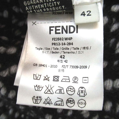 Fendi Wool Cashmere Mixed Knit Bolero Jacket 42 Size Gray Black Women Used