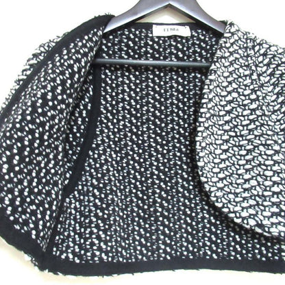 Fendi Wool Cashmere Mixed Knit Bolero Jacket 42 Size Gray Black Women Used