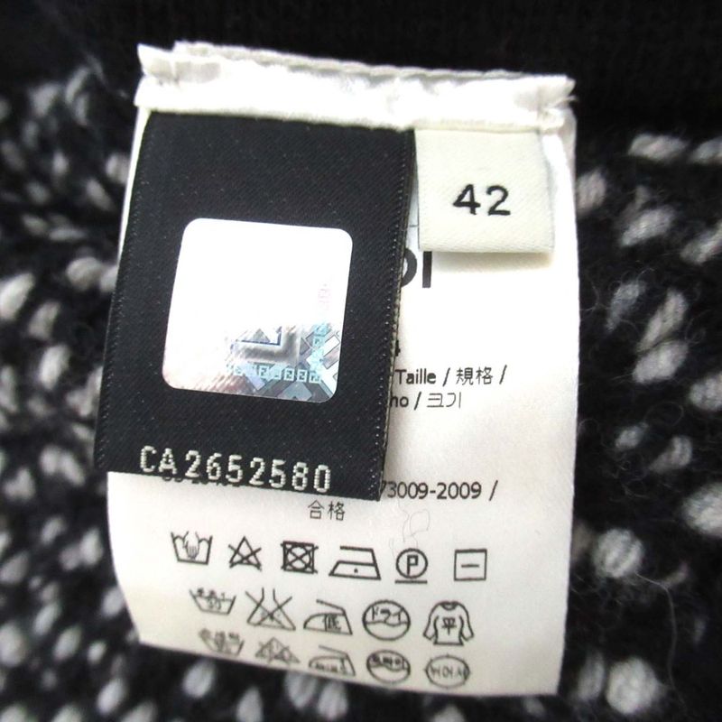 Fendi Wool Cashmere Mixed Knit Bolero Jacket 42 Size Gray Black Women Used