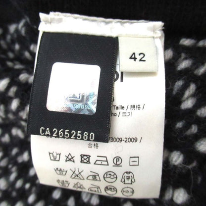 Fendi Wool Cashmere Mixed Knit Bolero Jacket 42 Size Gray Black Women Used