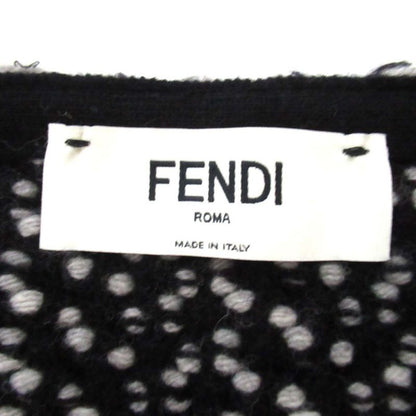 Fendi Wool Cashmere Mixed Knit Bolero Jacket 42 Size Gray Black Women Used