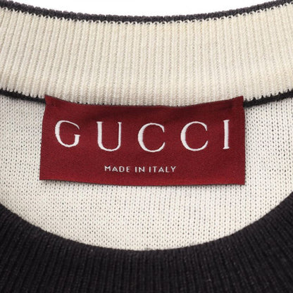 Gucci Dress Logo Intarsia 789679 Black Cotton Wool Dress Women Used C