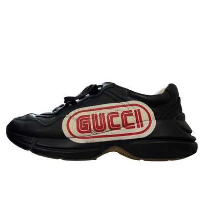 Gucci Lytton Leather Logo Low Cut Sneakers 7 26cm (10.24in) Equivalent Black