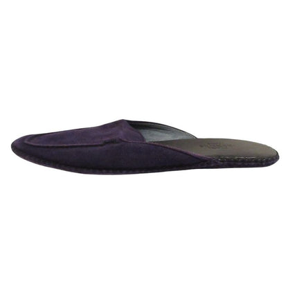 Good Hermes Suede Flat Slippers 35 22.5cm (8.86in) Equivalent Purple Women's