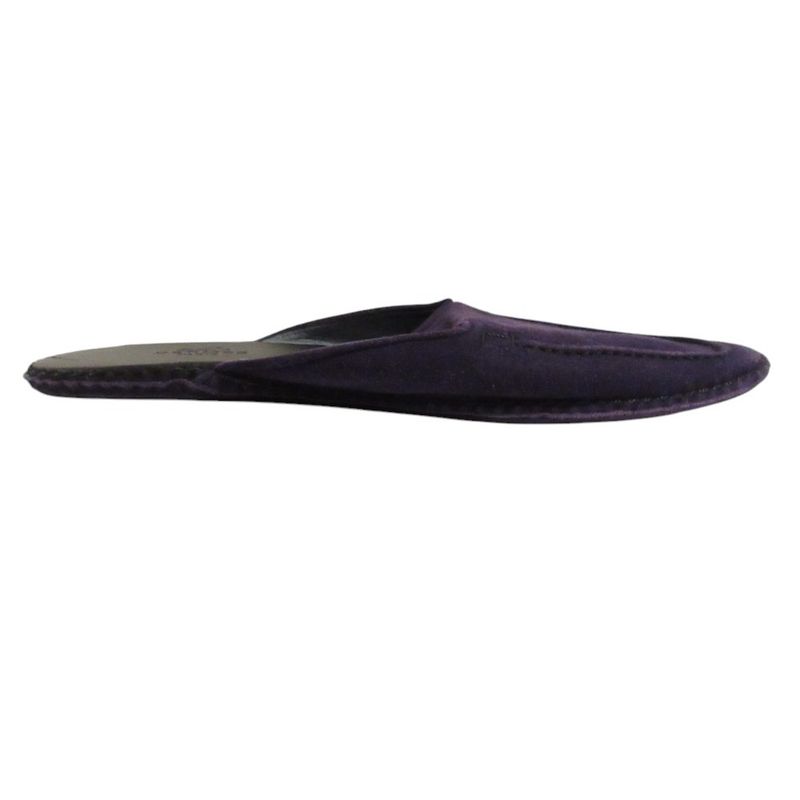 Good Hermes Suede Flat Slippers 35 22.5cm (8.86in) Equivalent Purple Women's