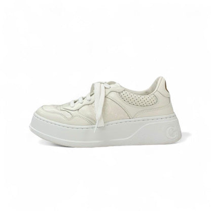 Gucci Sneakers Shoes Leather White GG Embossed Interlocking G Logo