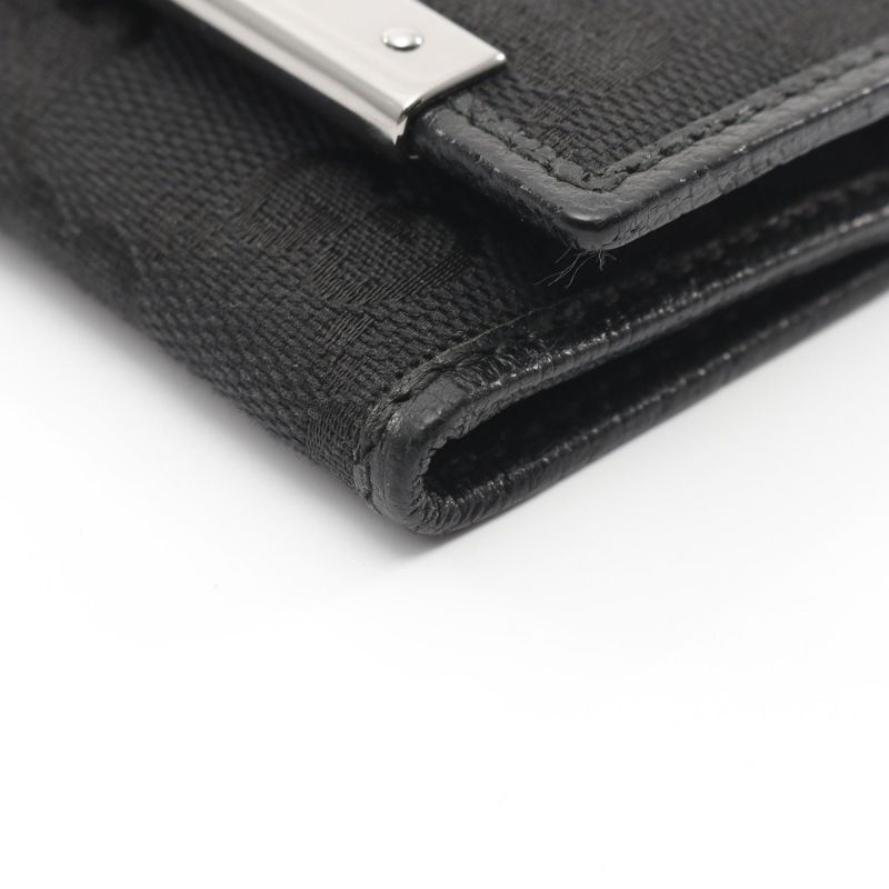 Gucci Key Case GG Canvas 127048 Black Canvas Leather 6-Rib Key Case Ladies Used