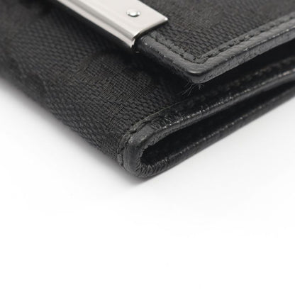 Gucci Key Case GG Canvas 127048 Black Canvas Leather 6-Rib Key Case Ladies Used