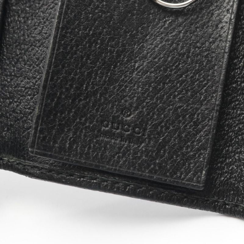 Gucci Key Case GG Canvas 127048 Black Canvas Leather 6-Rib Key Case Ladies Used