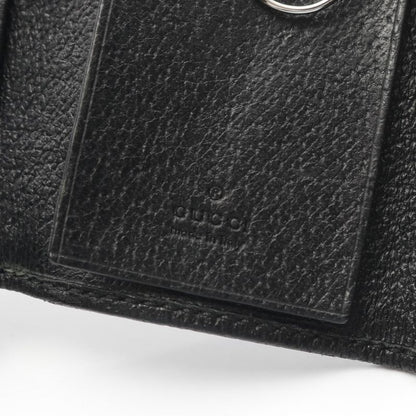 Gucci Key Case GG Canvas 127048 Black Canvas Leather 6-Rib Key Case Ladies Used