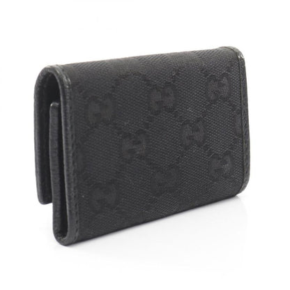 Gucci Key Case GG Canvas 127048 Black Canvas Leather 6-Rib Key Case Ladies Used