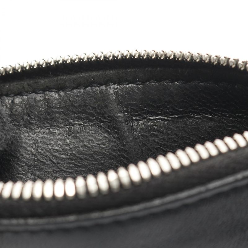 Balenciaga Coin Case Card Case Black Red Leather Card Case Ladies Used B