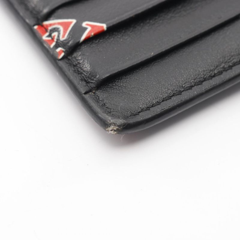 Balenciaga Coin Case Card Case Black Red Leather Card Case Ladies Used B