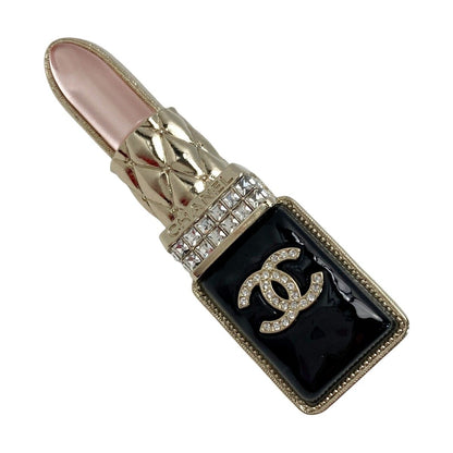 Chanel Cocomark Lipstick Motif Brooch A22c Pink Rhinestone GP Lipstick