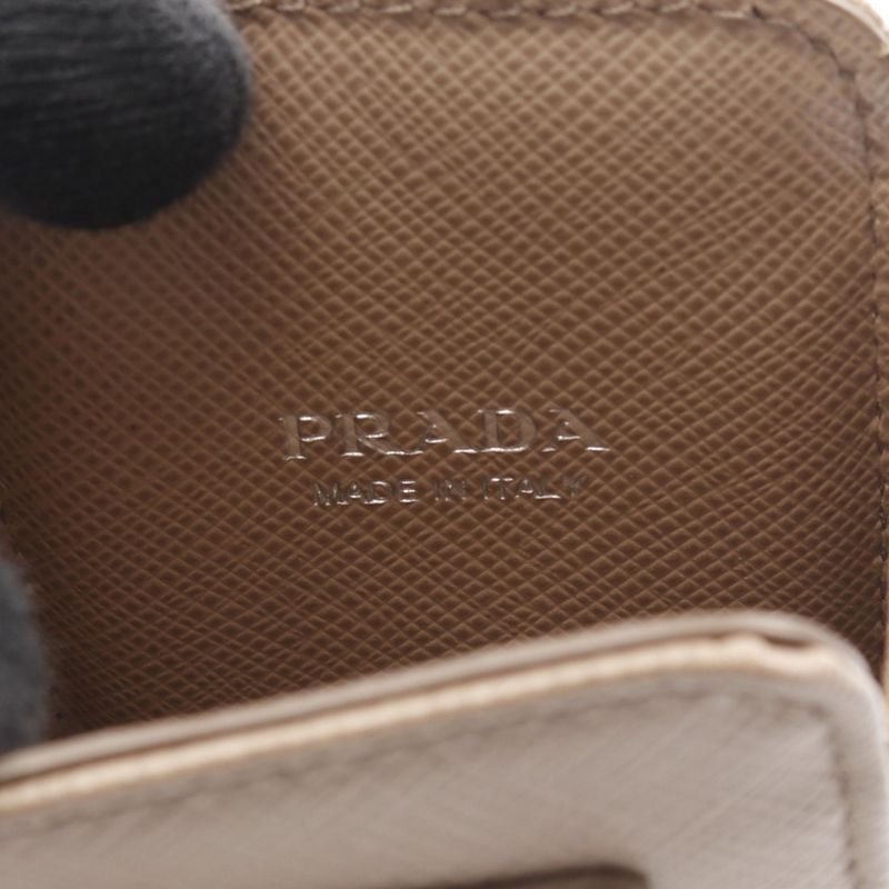 Prada Cell Phone and Smartphone Accessories Saffiano Triang 1zt019 Beige
