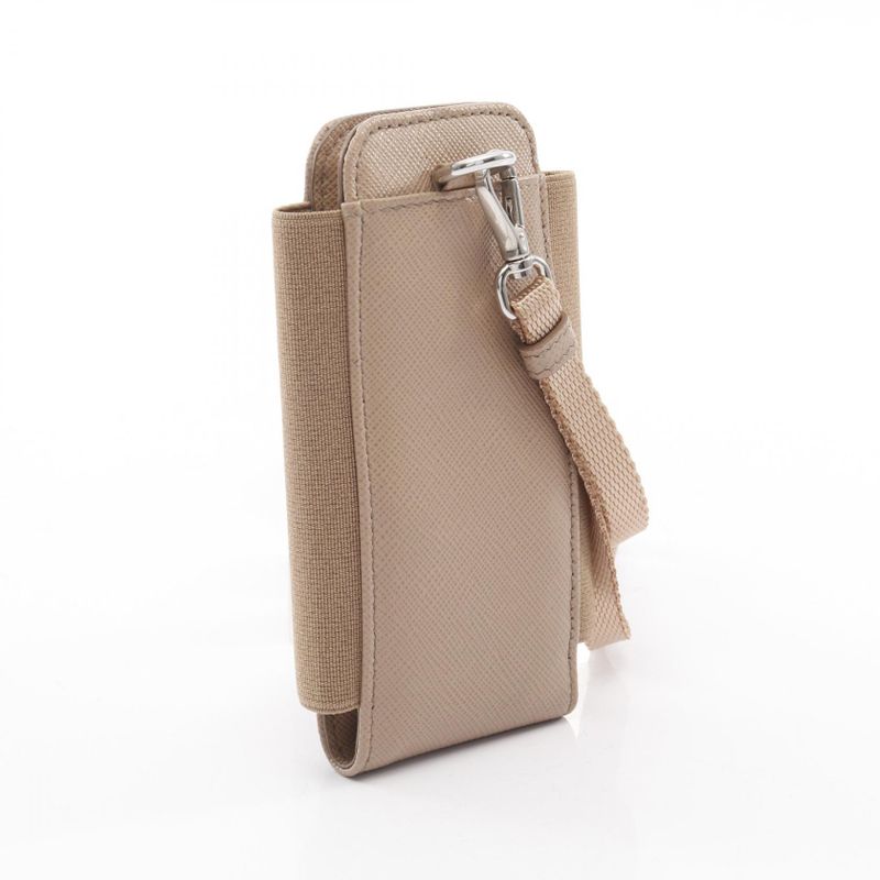 Prada Cell Phone and Smartphone Accessories Saffiano Triang 1zt019 Beige