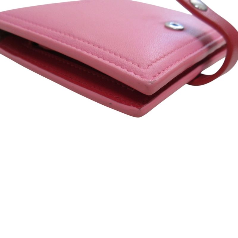 Good Bottega Veneta Nappa Leather Compact Wallet Bifold Wallet Pink Ladies Used