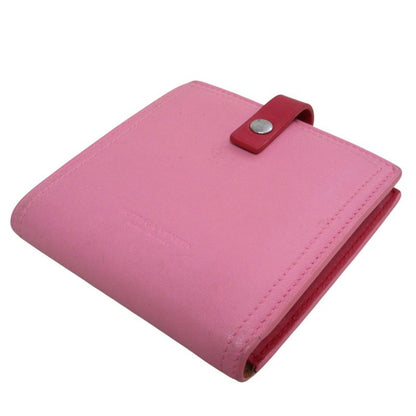 Good Bottega Veneta Nappa Leather Compact Wallet Bifold Wallet Pink Ladies Used