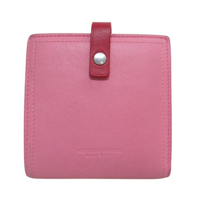 Good Bottega Veneta Nappa Leather Compact Wallet Bifold Wallet Pink Ladies Used