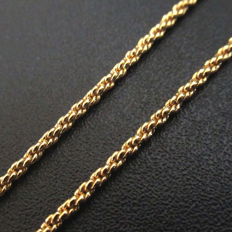 Christian DIOR Emblem Logo Necklace Pendant GP Gold Color Women's Used