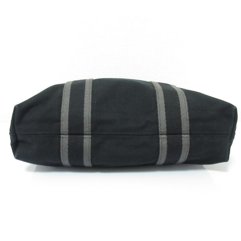 Good Hermes Fourre Tout Cabas Canvas Tote Bag Black Women's Used