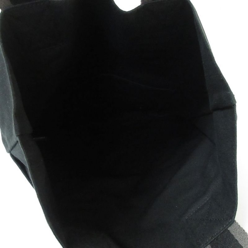 Good Hermes Fourre Tout Cabas Canvas Tote Bag Black Women's Used