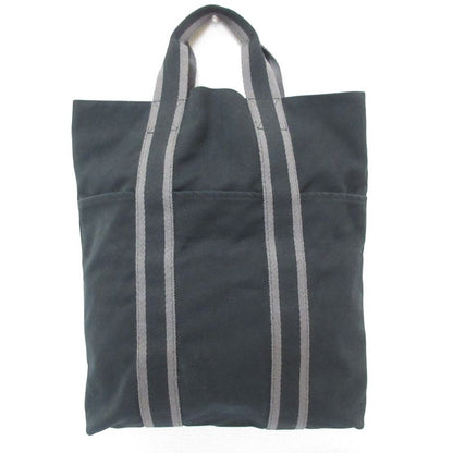 Good Hermes Fourre Tout Cabas Canvas Tote Bag Black Women's Used