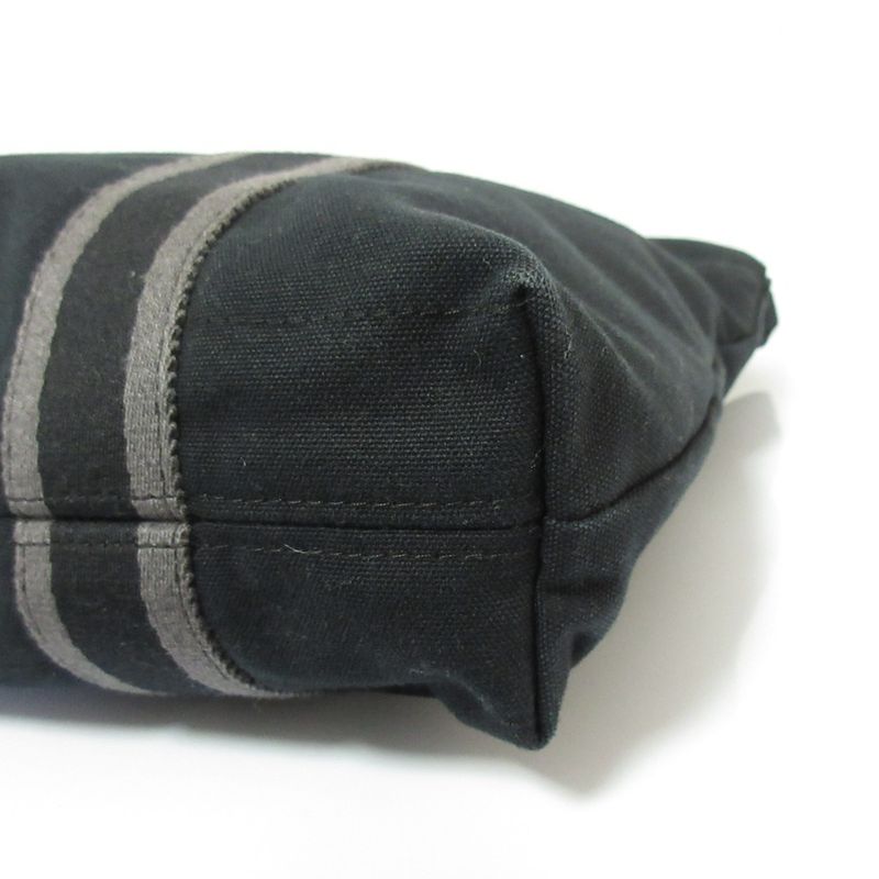 Good Hermes Fourre Tout Cabas Canvas Tote Bag Black Women's Used