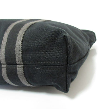 Good Hermes Fourre Tout Cabas Canvas Tote Bag Black Women's Used