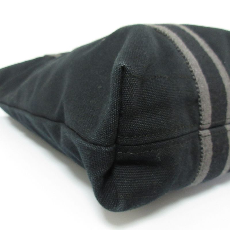 Good Hermes Fourre Tout Cabas Canvas Tote Bag Black Women's Used