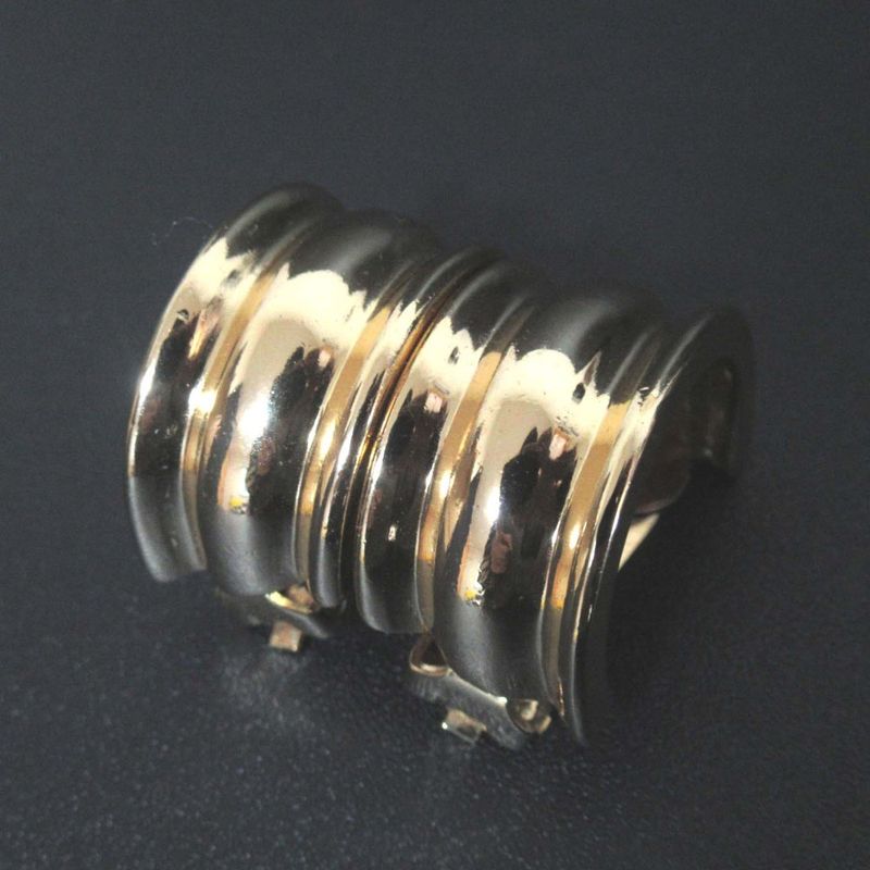 Christian DIOR GP Wide Cuff Clip Earrings Gold Color Women's Used