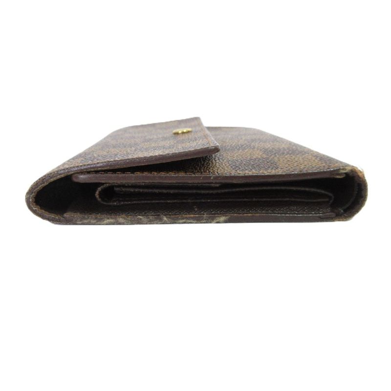 Louis Vuitton Damier Ebène Porte-tresor Etui Papier Trifold Wallet N61202 Brown