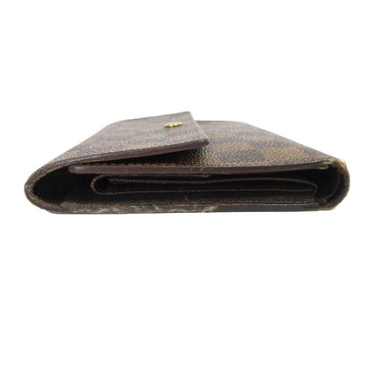 Louis Vuitton Damier Ebène Porte-tresor Etui Papier Trifold Wallet N61202 Brown