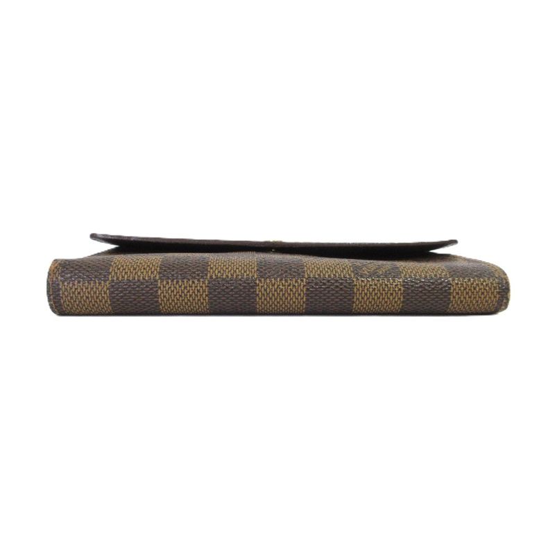 Louis Vuitton Damier Ebène Porte-tresor Etui Papier Trifold Wallet N61202 Brown