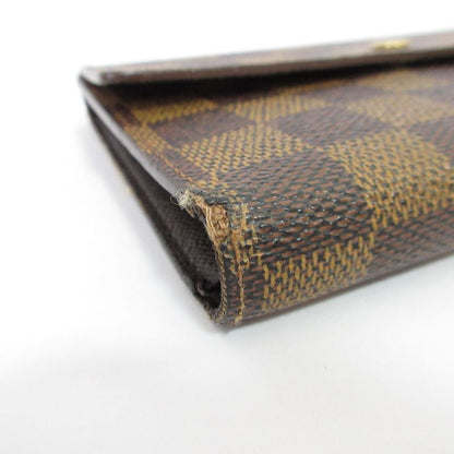 Louis Vuitton Damier Ebène Porte-tresor Etui Papier Trifold Wallet N61202 Brown