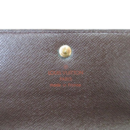 Louis Vuitton Damier Ebène Porte-tresor Etui Papier Trifold Wallet N61202 Brown
