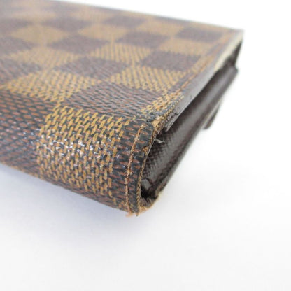 Louis Vuitton Damier Ebène Porte-tresor Etui Papier Trifold Wallet N61202 Brown