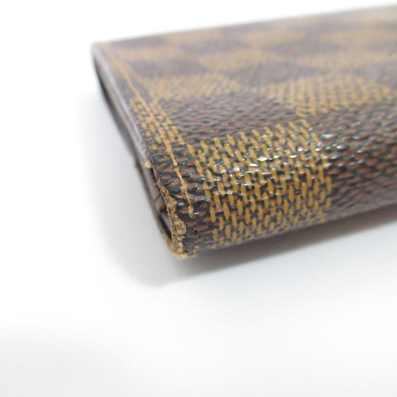 Louis Vuitton Damier Ebène Porte-tresor Etui Papier Trifold Wallet N61202 Brown