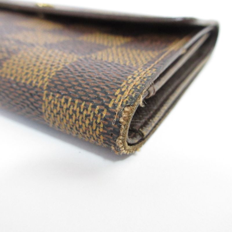 Louis Vuitton Damier Ebène Porte-tresor Etui Papier Trifold Wallet N61202 Brown