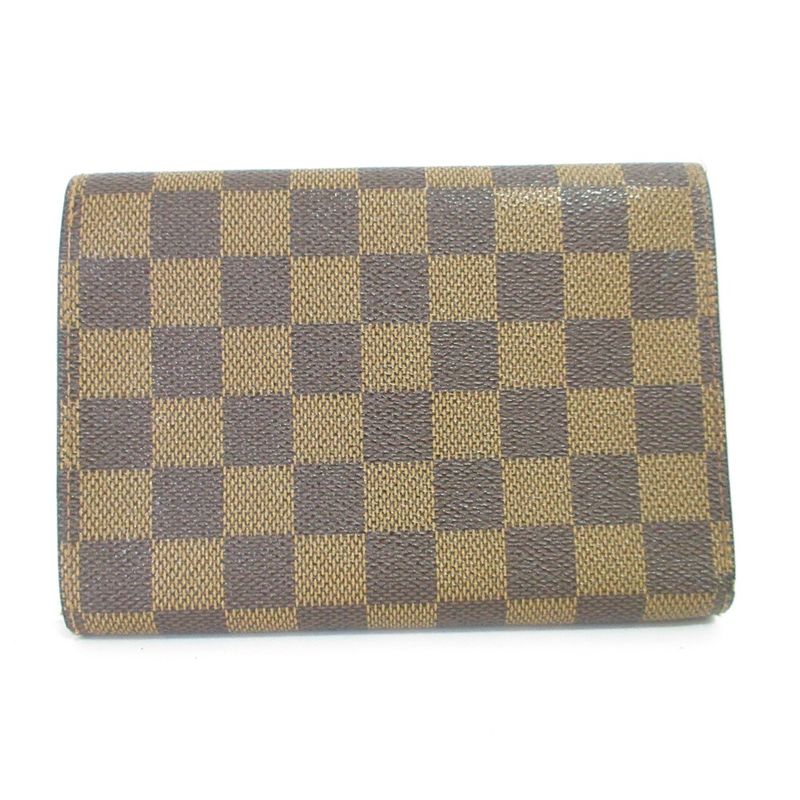 Louis Vuitton Damier Ebène Porte-tresor Etui Papier Trifold Wallet N61202 Brown