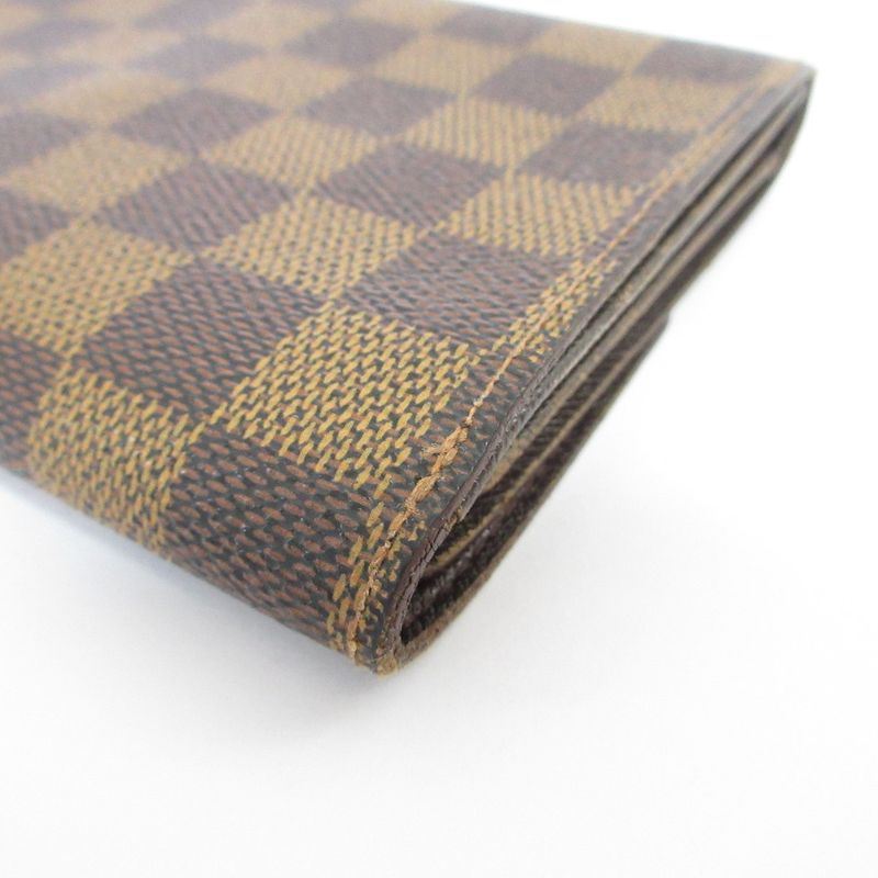 Louis Vuitton Damier Ebène Porte-tresor Etui Papier Trifold Wallet N61202 Brown
