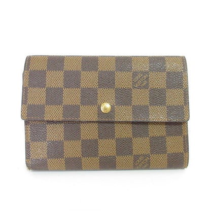 Louis Vuitton Damier Ebène Porte-tresor Etui Papier Trifold Wallet N61202 Brown