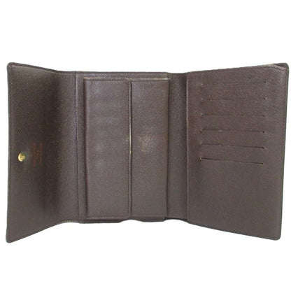 Louis Vuitton Damier Ebène Porte-tresor Etui Papier Trifold Wallet N61202 Brown
