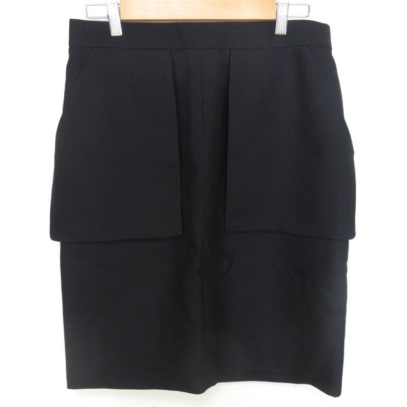 Celine Phoebe Period Wool And Silk Knee Length Skirt 40 Black Women Used