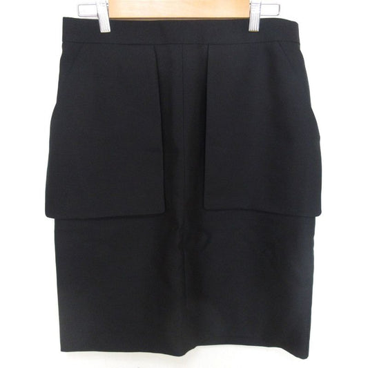 Celine Phoebe Period Wool And Silk Knee Length Skirt 40 Black Women Used