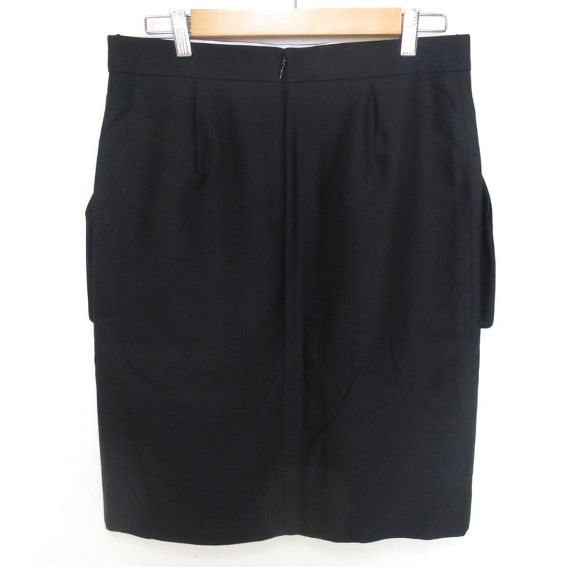 Celine Phoebe Period Wool And Silk Knee Length Skirt 40 Black Women Used