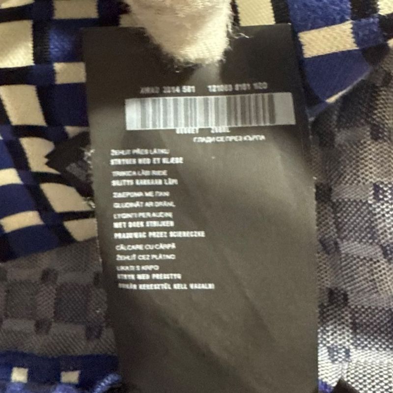 Prada Plaid Knit Flared Skirt 38 Blue X White Women's Used