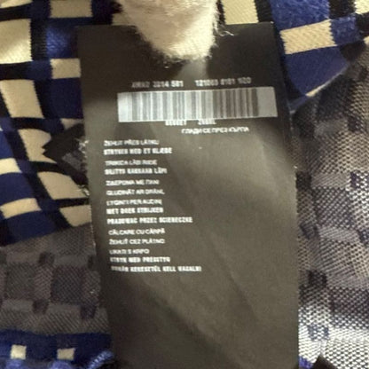 Prada Plaid Knit Flared Skirt 38 Blue X White Women's Used