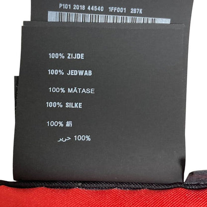 Prada Aloha Print Large Silk Scarf Black Ladies Used