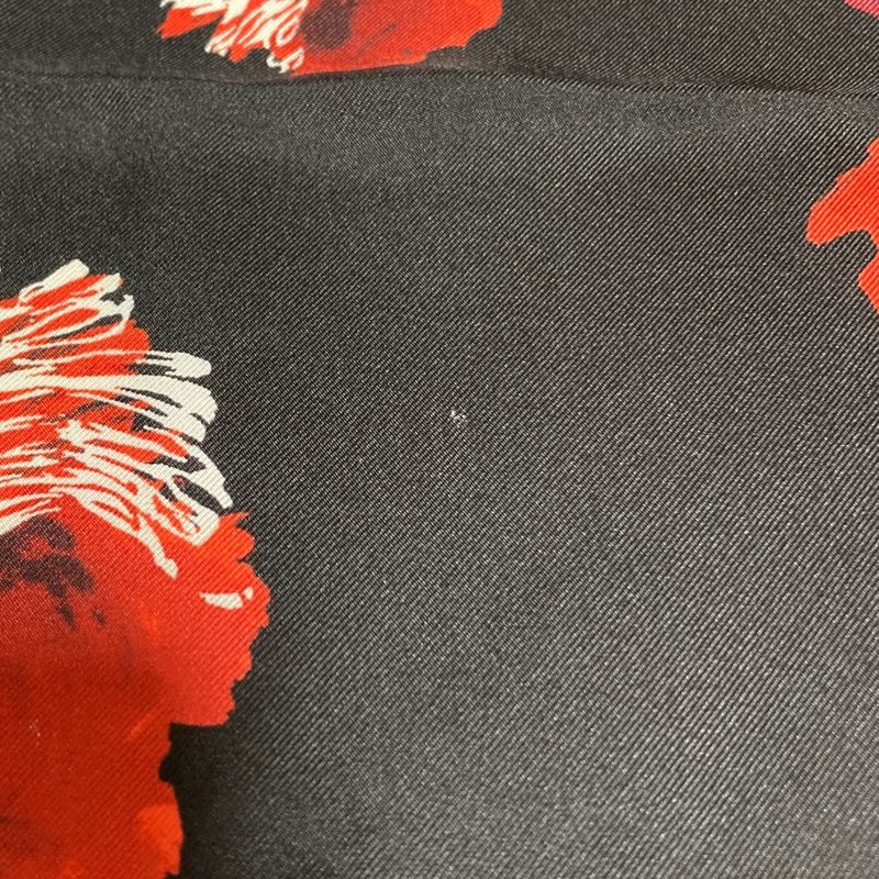 Prada Aloha Print Large Silk Scarf Black Ladies Used